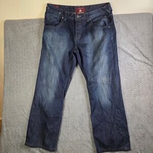 Cherokee Superior Men's Straight Leg Jeans Dark Wash Blue Size 40x30